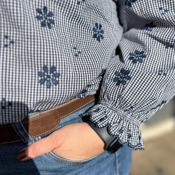 Chemise à carreaux romantique