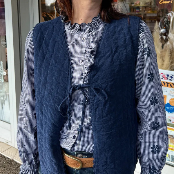 Chemise à carreaux romantique