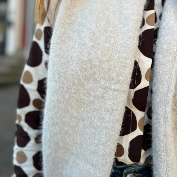 Gilet sans manches écru laine bouillie