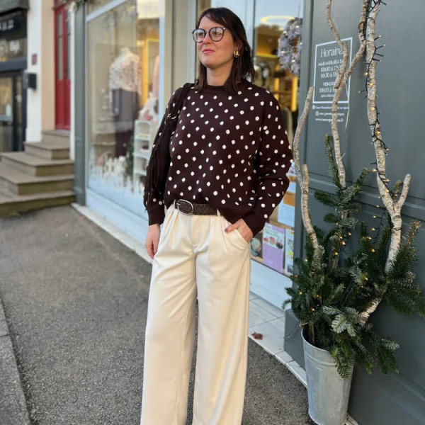 Pull marron à poids