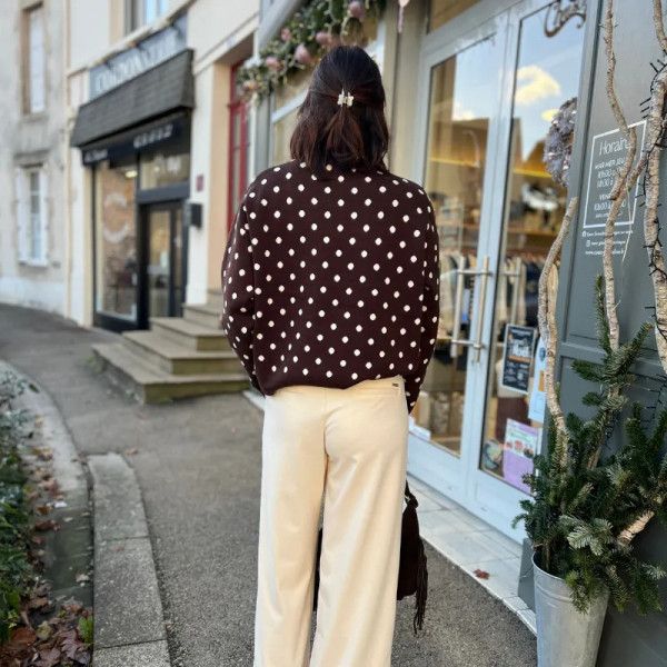 Pull marron à poids