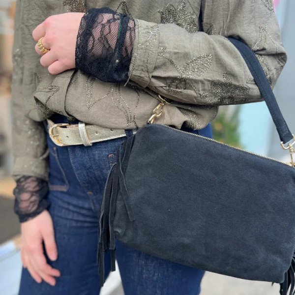 Chemise kaki broderie dorée