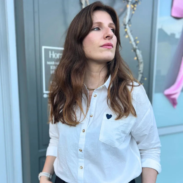 Chemise blanche petit coeur