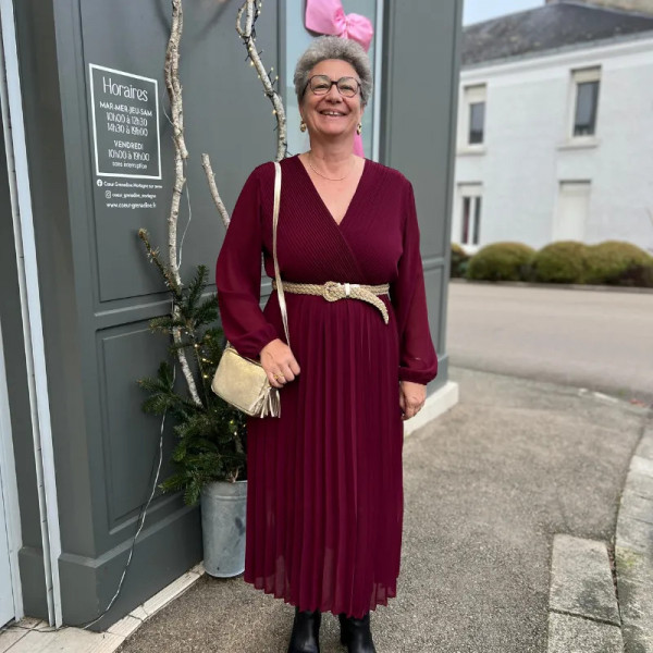 Robe longue fluide verte