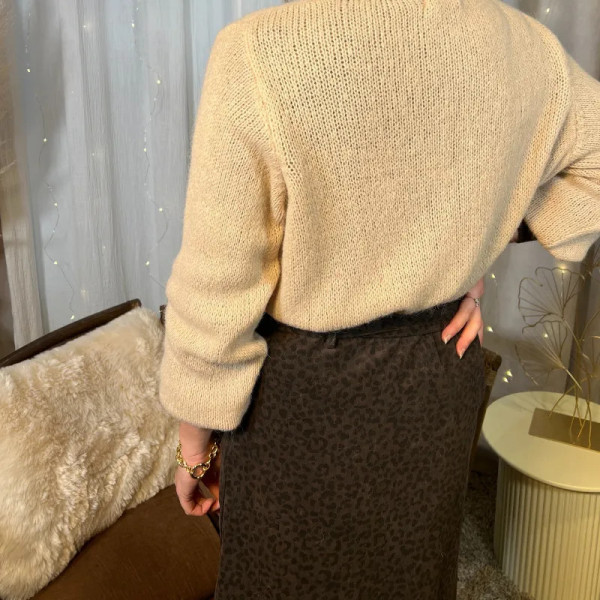 Jupe motifs léopard marron