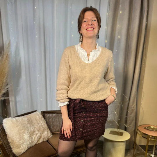 Jupe motifs léopard bordeaux