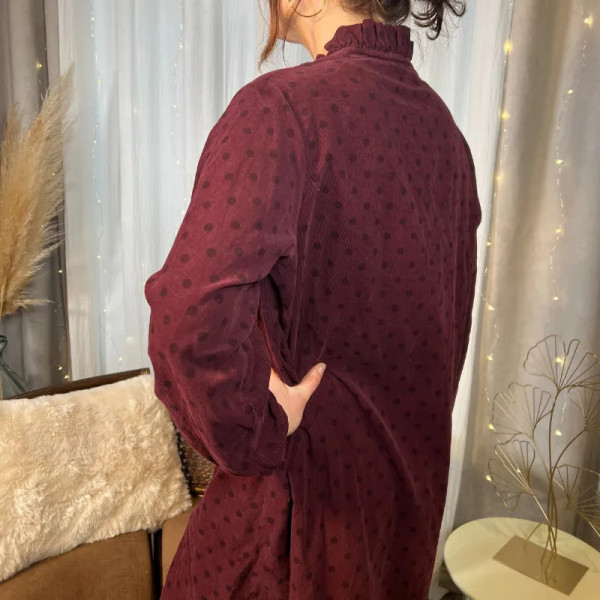 Robe à poids bordeaux coupe Baby Doll