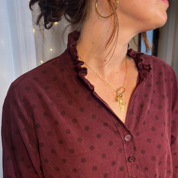 Robe à poids bordeaux coupe Baby Doll