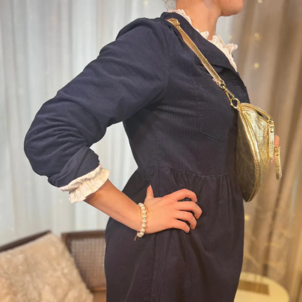 Robe bleu marine en velours