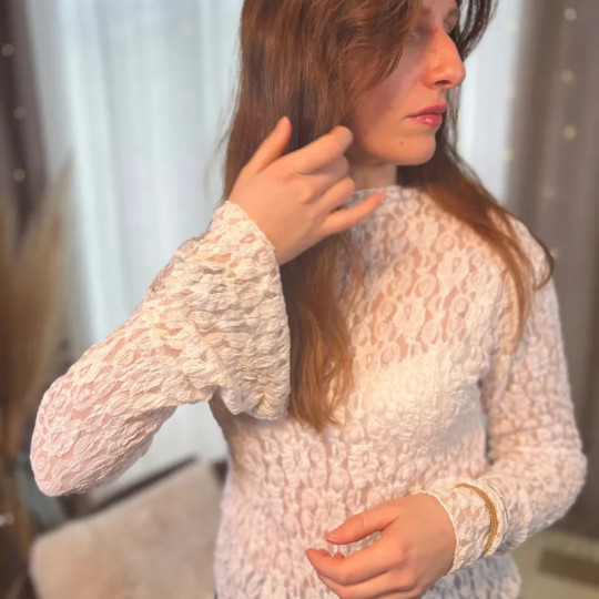 Top en dentelle blanc