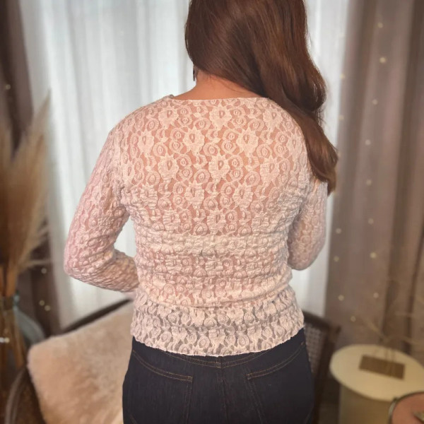 Top en dentelle blanc