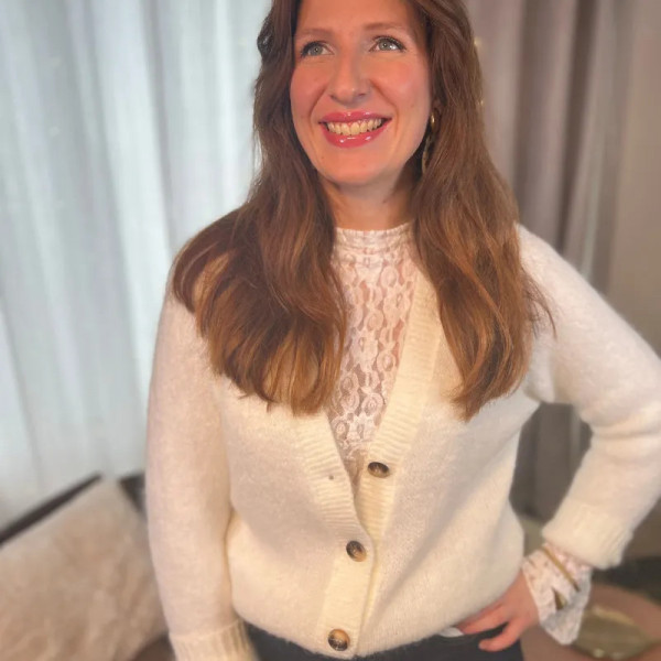 Gilet blanc en mohair