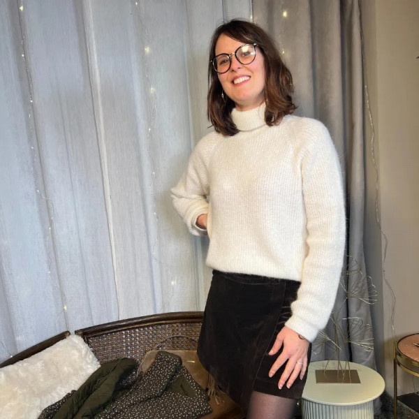 Jupe short velours marron