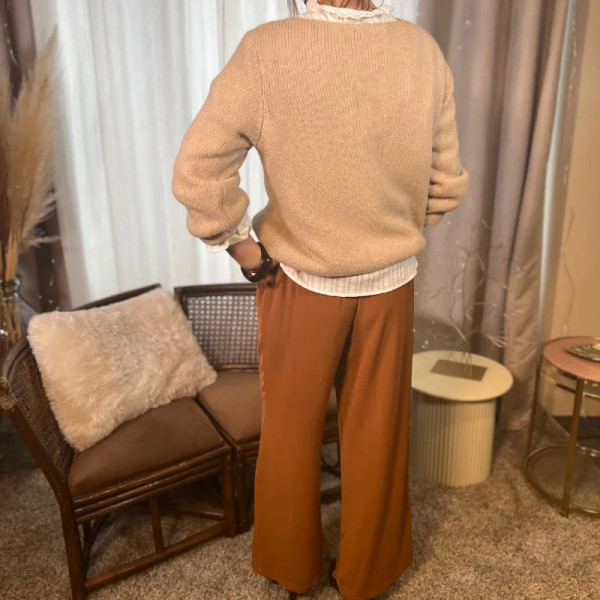 Pantalon fluide Camel