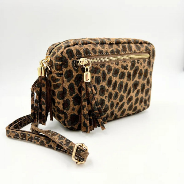 Sac bandoulière rectangle léopard