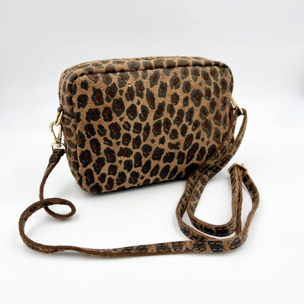 Sac bandoulière rectangle léopard