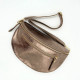 Sac banane en cuir marron brillant