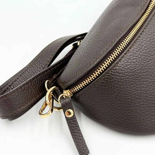 Sac banane en cuir marron