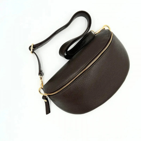 Sac banane en cuir marron