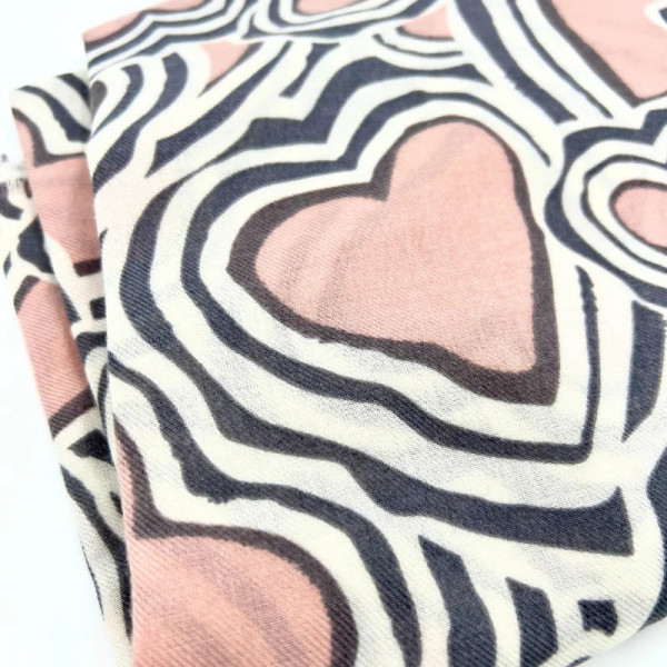 Foulard cœur rose
