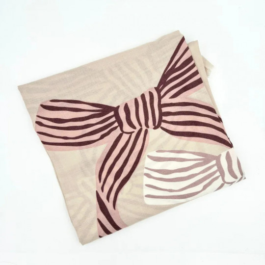 Foulard beige motifs nœuds