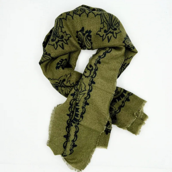 Foulard kaki et noir