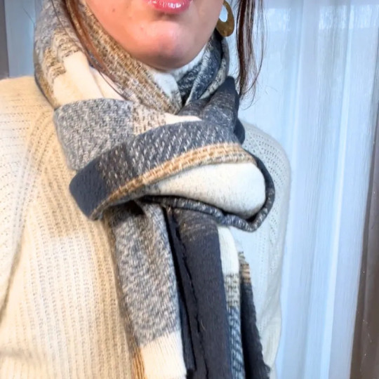 Echarpe bleu et marron irisée