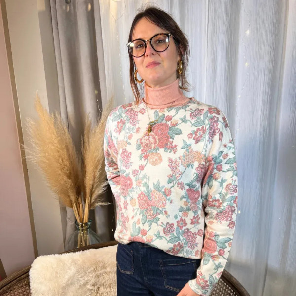 Sous pull col roulé rose