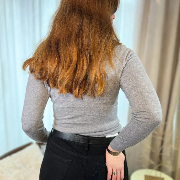 Sous pull col roulé gris