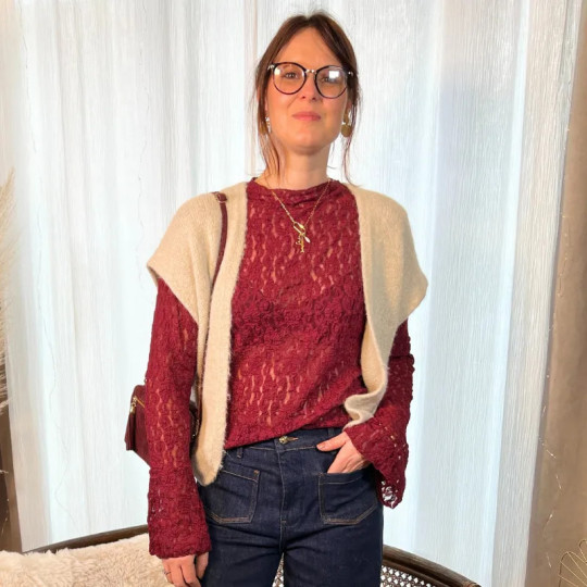 Gilet sans manches beige