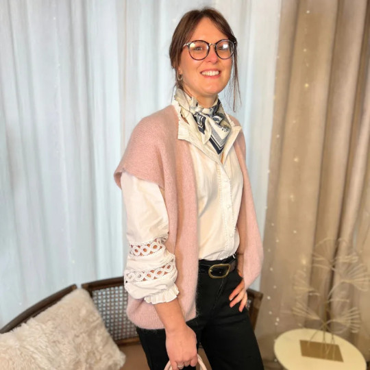 Gilet sans manches rose pâle