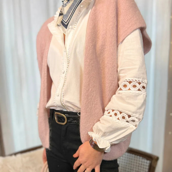 Gilet sans manches rose pâle