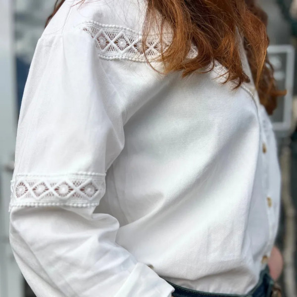 Chemise broderie anglaise blanche
