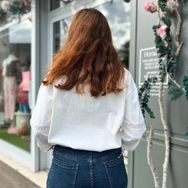Chemise broderie anglaise blanche