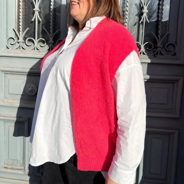 Gilet sans manches fushia