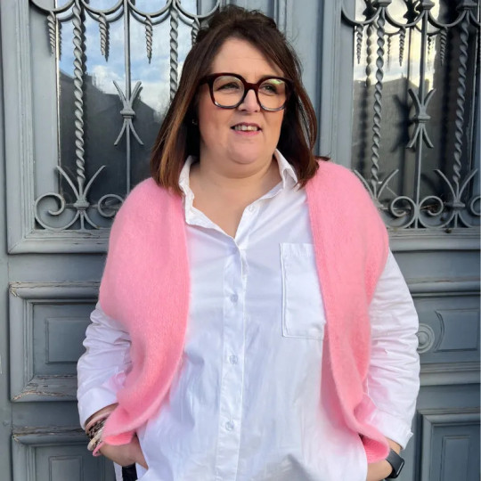 Gilet sans manches rose femme grande taille