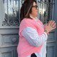 Gilet sans manches rose femme grande taille