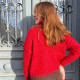 Pull femme à col roulé rouge