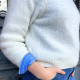 Pull femme  tendance col rond blanc