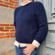 Pull femme  tendance col rond bleu marine