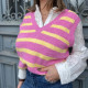 Pull femme sans manches tendance style années 80