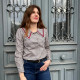 Chemise femme à carreaux avec col Claudine