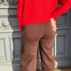 Jean femme grande taille marron coupe barrel ou balloon