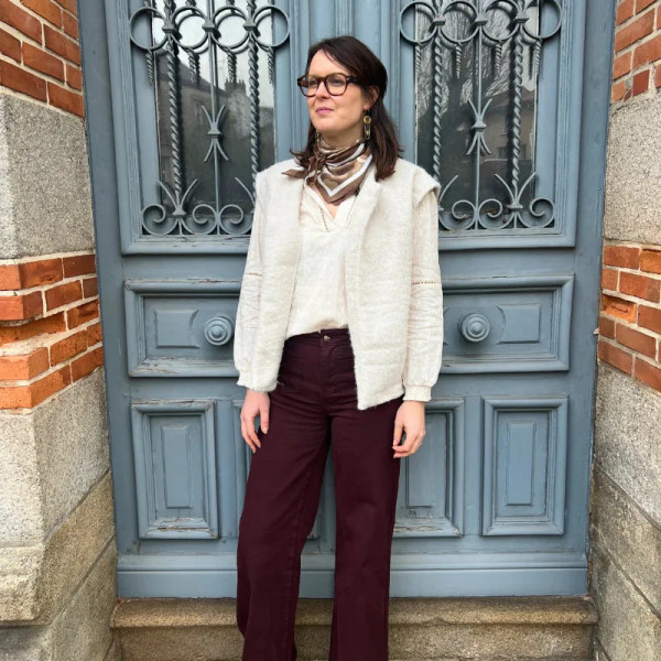 Blouse femme beige brodée élégante | Chic et féminine