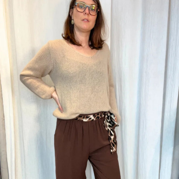 Pantalon fluide kaki