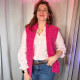 Gilet sans manches femme rose fuchsia – Coupe droite