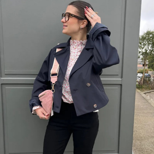 Trench court bleu marine