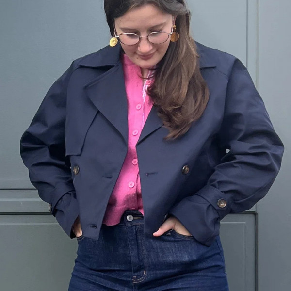 Trench court bleu marine