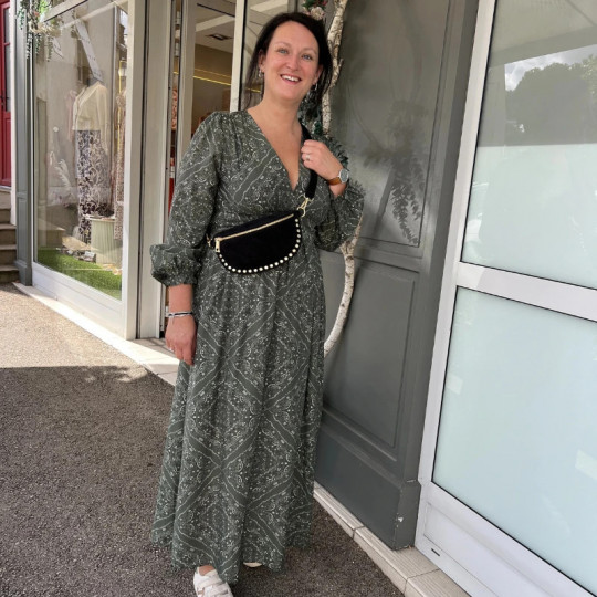 Robe longue fluide verte
