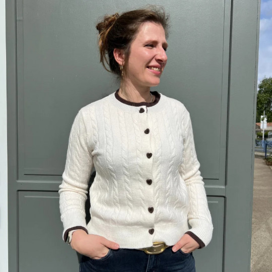 Gilet beige et marron